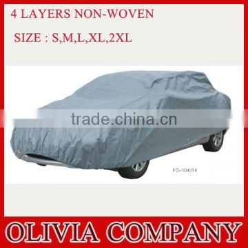Car cover soft ,car body cover ,car hood cover with 4 layers non woven materials
