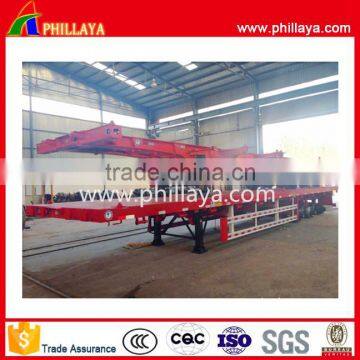 Phillaya 2 or 3 axle shipping container trailers 20ft 53feet skeleton 40 ft flatbed container semi trailer for sale