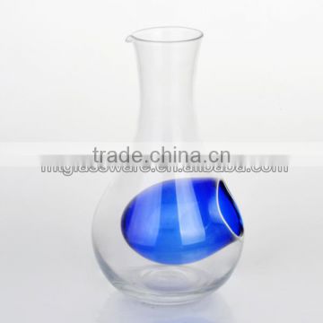 Mintao FDA, SGS Blue colored glass saki wine bottle