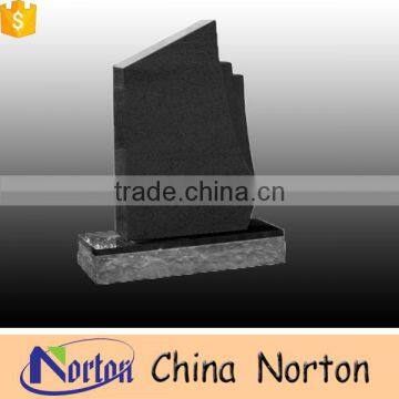Simple design customized polished black granite tombstone NTGT-006L