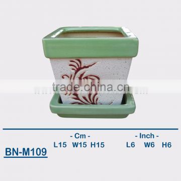 Vietnamese Ceramic Sandblasting Mini Flower Pot BN-M109