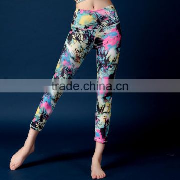 Wholesale Sublimation printed colorful tight custom women yoga pants wholesale
