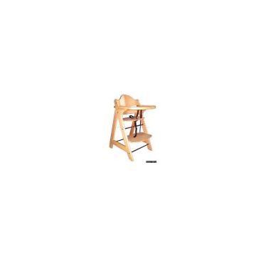 Wooden Baby High Chair with Dining Tray