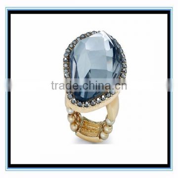18K gold plated Crystal big gemstone ring XP-PR-895