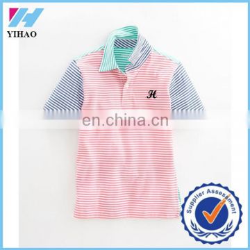 Yihao Trade assurance Boy's sport stripe jersey polo t shirt