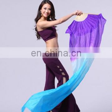 Mixed colorful silk belly dance fan veil for kids and adult with size 1m and 1.5m and 1.8m P-9023#