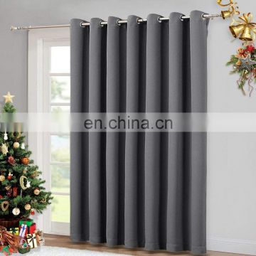 Amazon Hot Sale Grey Keep Warm Draperies Sliding Door Curtain Wide Blackout Curtains