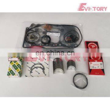 For Isuzu engine parts 3KC1 piston ring + complete gasket + main crankshaft con rod bearing