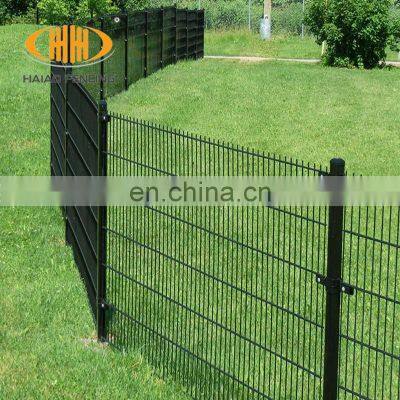 Boundary wall polyester painting round post wire mesh fence