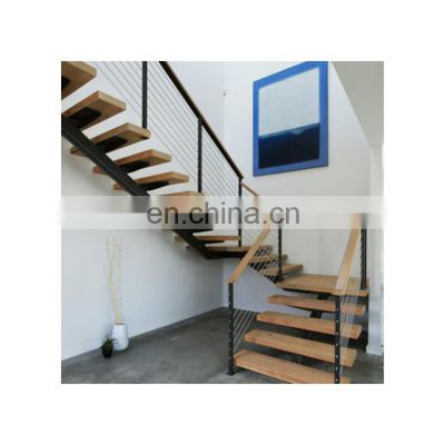 Australian Indoor Straight Staircase Design Wood Stair Step with Cable/Glass/Rod Railing