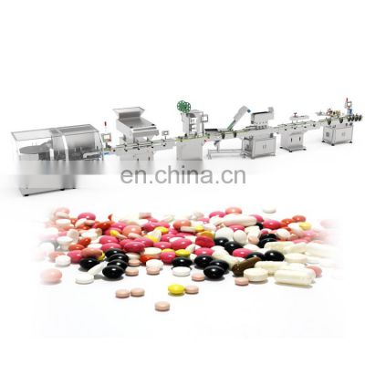 Automatic Nut Tablet Toffee  Wash Bottle Labeling Counting Machine Line