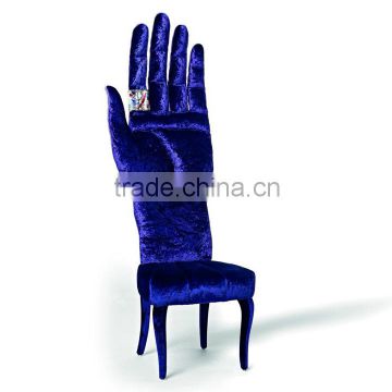 Fashion style hotel room chair with hand shape high back