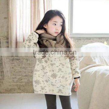 2015 Girl Autumn Sweater Korean Girl Broken Flower Sweater Kids Pure Cotton Coat