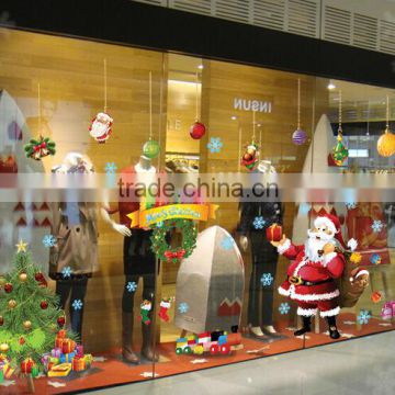 ALFOERVER shop window pvc christmas wall sticker,christmas wall decals