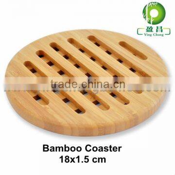 Round Bamboo coffee pot mat