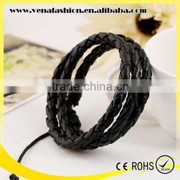 multilayers cheap personalized leather wrap bracelet wholesale
