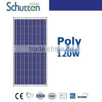 CHINA TOP 10 manufacture polycrystalline solar module 120w on 25 years warranty and CHUBB Insurance