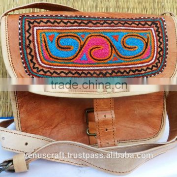 real leather colorful side bag