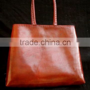 real leather vintage colorful shopping bag from pushkar