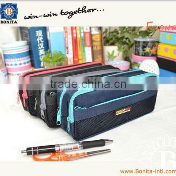 Fashion style polyester 600D pencil bag, unusual branded pvc pencil case