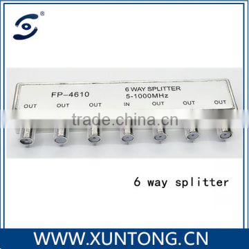 5-1000MHz all ports power pass 6 way CATV splitter