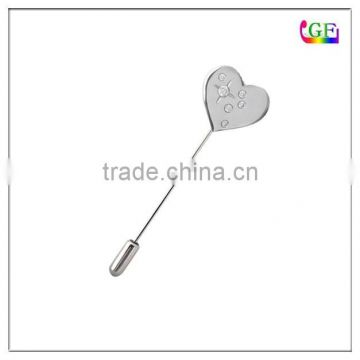 Custom heart rhinestone Lapel Stick Pins