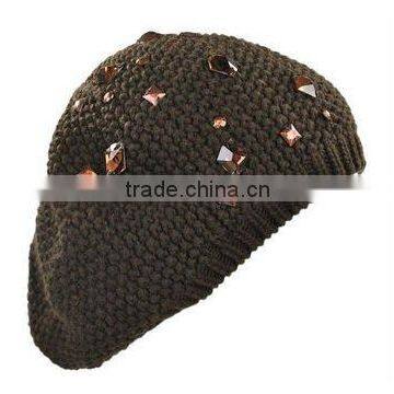 Lady beret fashion hats Jeweled beading JRVV2013-008