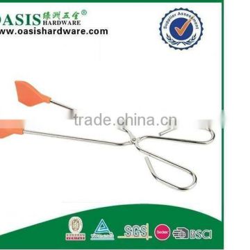 Food tong iron with chrome plate plastic coating handle