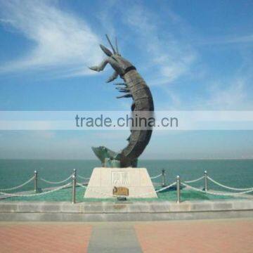 Large bronze shrimp sculpture seaside decorations for sale