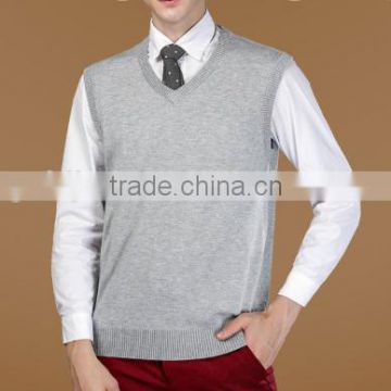 2016 New Autumn Winter Warm Cashmere Sweater Vest Men Classic Sleeveless Wool Solid Color Jersey Casual V-Neck Pullover