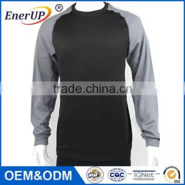 Cycling clothing sport crew neck moisture wicking long sleeve compression shirt for Men