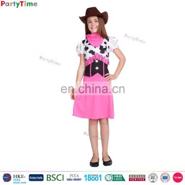 western country popular pink cowgirl costume kids fashion dresses pictures