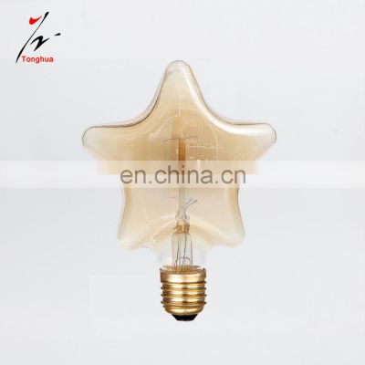 40w 60w Star Shape Vintage Edison Light Bulb S125 E27 220V Decorative Lamp Bulb