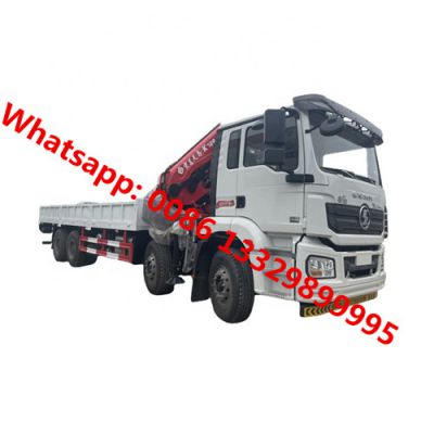 Customized SHACMAN brand 8*4 LHD 14T knuckle crane boom mounted on cargo truck for sale,