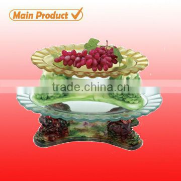 2014 item! wholesale transparent tempered glass polyresin fruit bowl