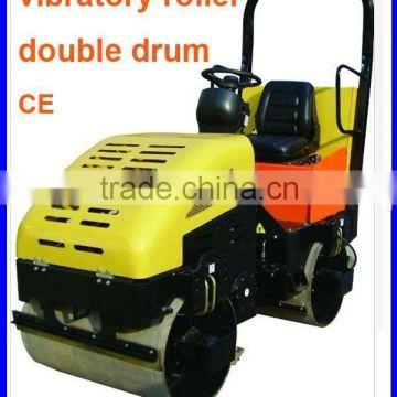 mini road compactor,ride-on double drum roller,road roller,Japan engine and bearing 20HP,Max.working weight 1480kgs,CE prove