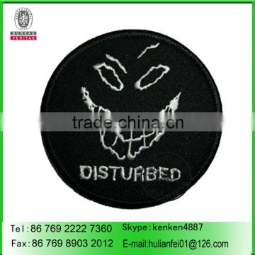Heat seal round woven patch, item WP51