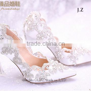 OW21 sexy girls lace pointed high heel wedding shoes                        
                                                Quality Choice