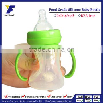 Best quality BPA free baby care product siliocne feeding baby bottle manufacturers