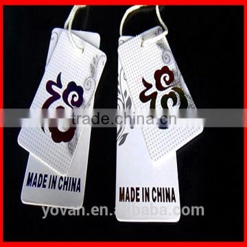 Cheap New design Fancy Print Paper Hang tag for Clothing Custom