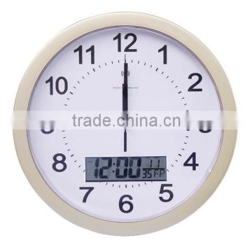 12" Round LCD Clocks Weather Station Wall Clock With Temperature YZ-7166C