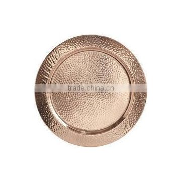 copper charger plate, hammered charger plate