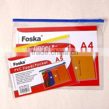 Transparent Clear PVC Zipper Pocket/Plastic Document Bag with Zipper