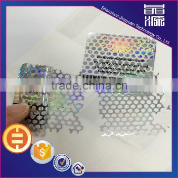 2016 The latest Custom security tamper proof hologram honeycomb stickers free design