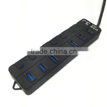 Black Top Selling Brand New USB 3.0 Hub 7 Port