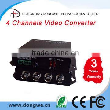 Fiber Optic Equipment 4 Channels SD Video Converter multimode 2km