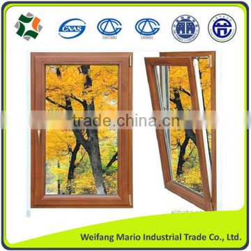 aluminium profiles with wood grain or wood coating finish windows