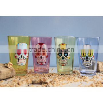 16 oz set of colored pint glass with logo