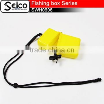 SWH0606 High quality yellow color plastic fishing tackle box