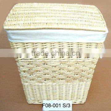 Cheap Wicker Laundry Basket of 3 PCS--squar shape